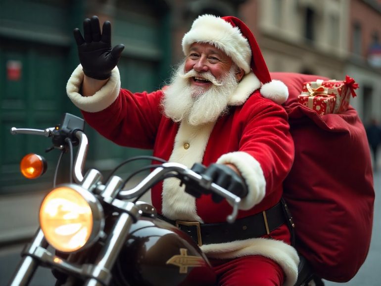 Pai Natal numa moto