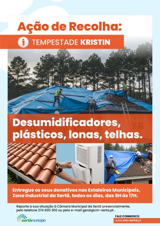 recolha de materiais Sertã tempestade Kristin