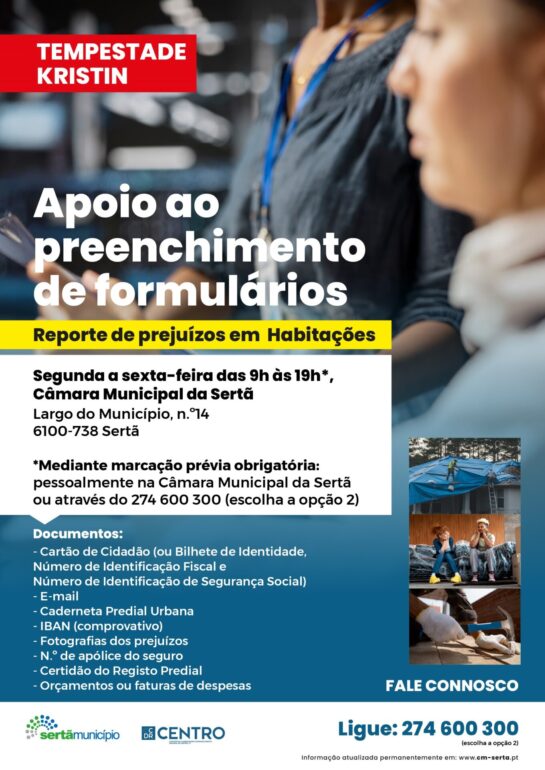 apoio prejuízos habitações Sertã
