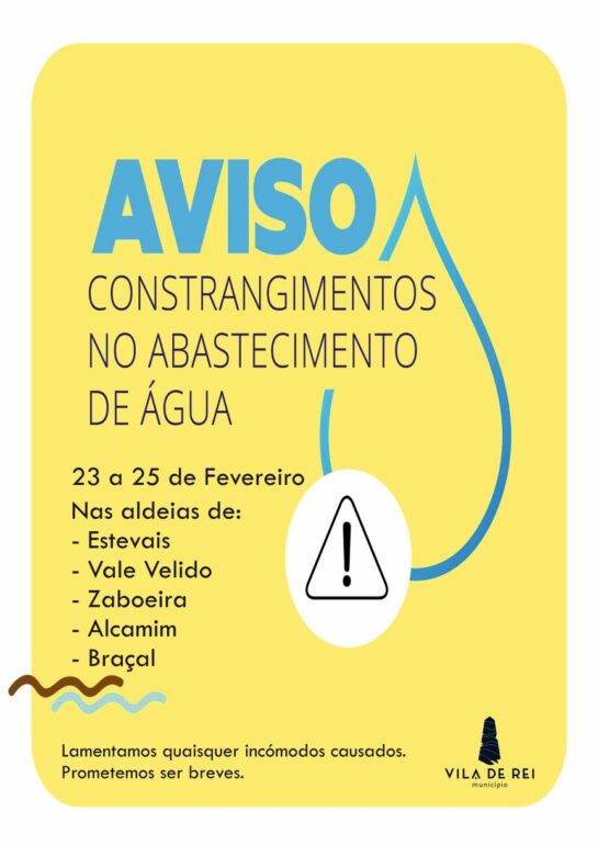 Vila de Rei constrangimentos abastecimento água