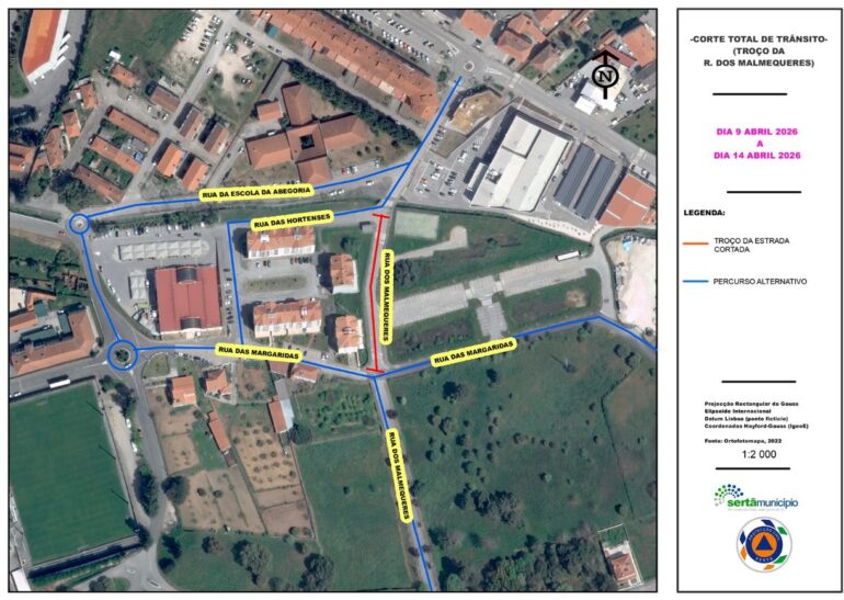 corte de trânsito Sertã