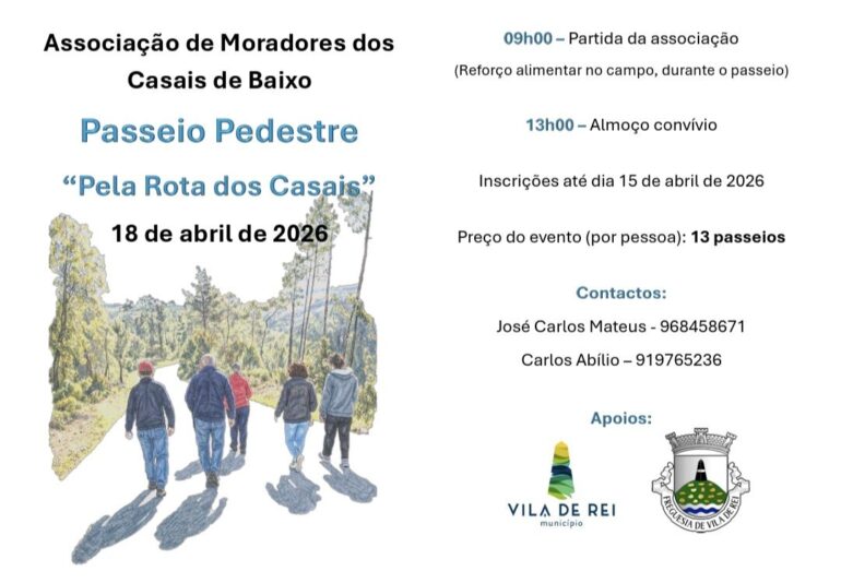 passeio pedestre Vila de Rei abril