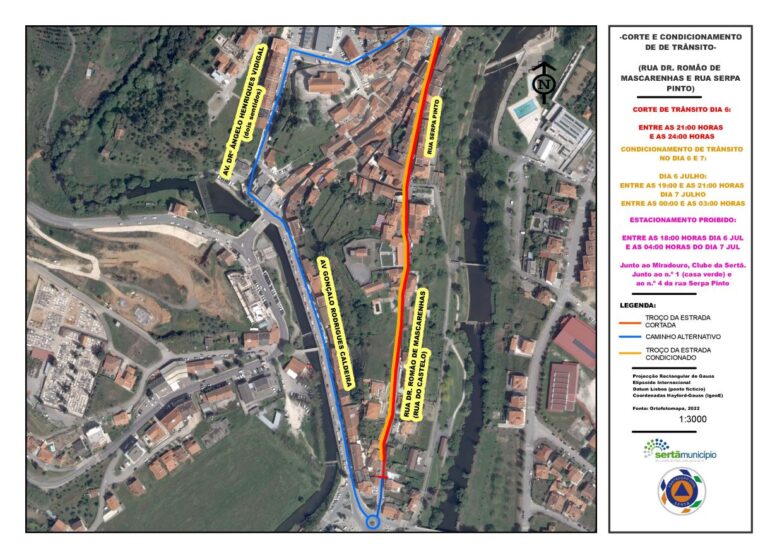 trânsito Sertã julho 2026