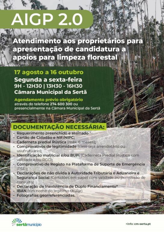 apoios limpeza florestal Sertã